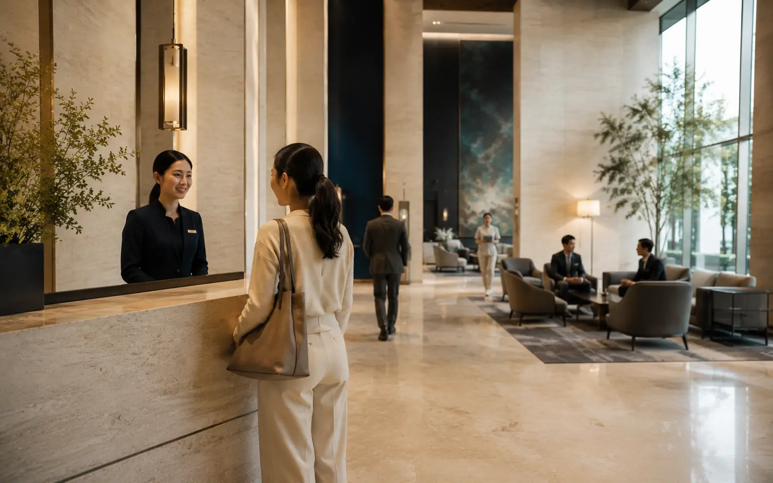 Premium Aurelia reception lobby with concierge